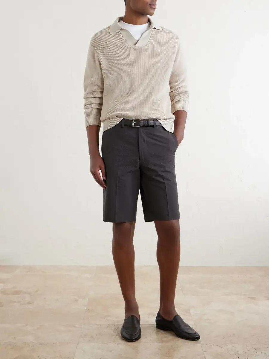 De Petrillo Straight-Leg Cotton-Seersucker Shorts - Men | Thumbnail 2 De Petrillo Straight-Leg Cotton-Seersucker Shorts - Men | Thumbnail 2