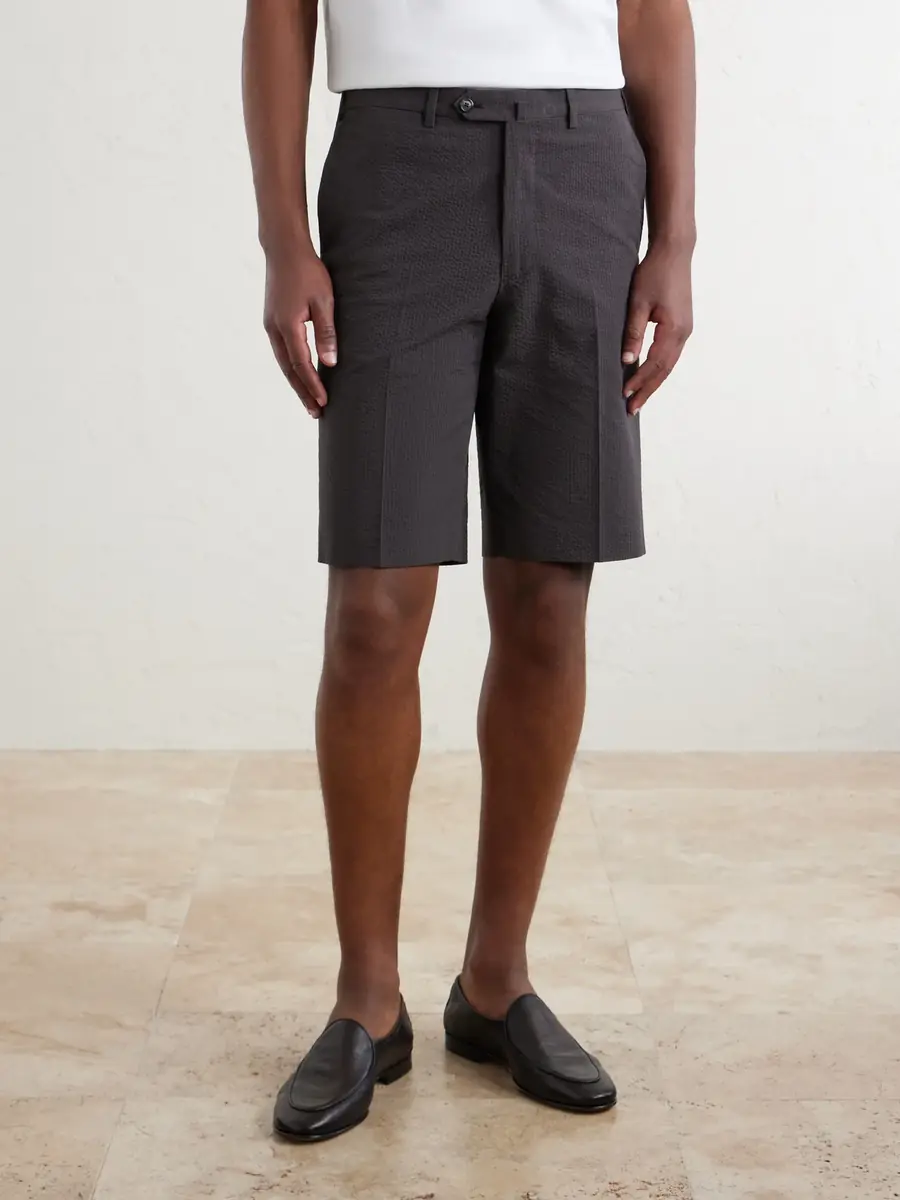 De Petrillo Straight-Leg Cotton-Seersucker Shorts - Men | Thumbnail 3 De Petrillo Straight-Leg Cotton-Seersucker Shorts - Men | Thumbnail 3