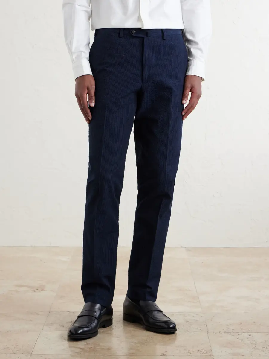 De Petrillo Straight-Leg Cotton-Seersucker Suit Trousers - Men | Thumbnail 3 De Petrillo Straight-Leg Cotton-Seersucker Suit Trousers - Men | Thumbnail 3