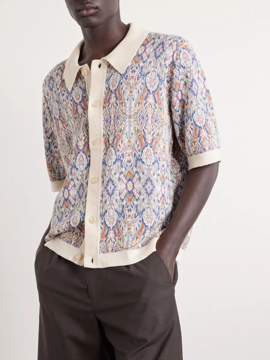 Corridor Trance Jacquard-Knitted Cotton Shirt - Men | Thumbnail 3