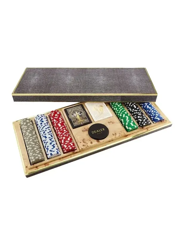 AERIN Faux Shagreen Poker Set