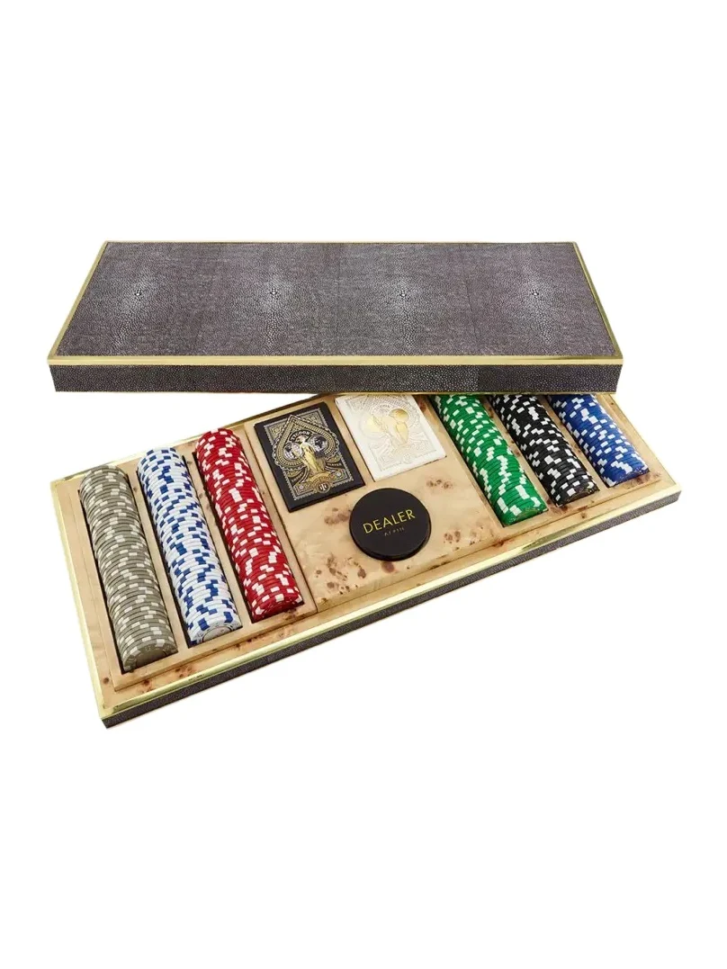 AERIN Faux Shagreen Poker Set