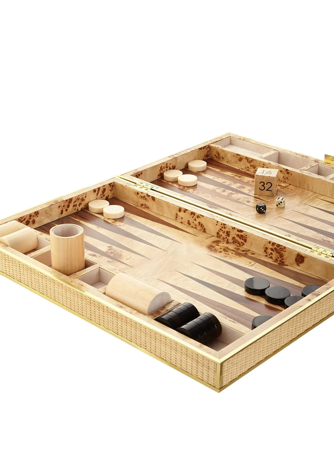 AERIN Cane Backgammon Set