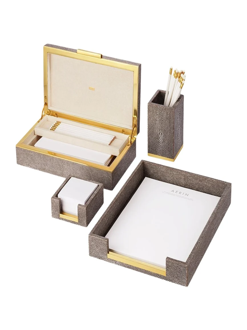 AERIN Faux Shagreen Envelope Box