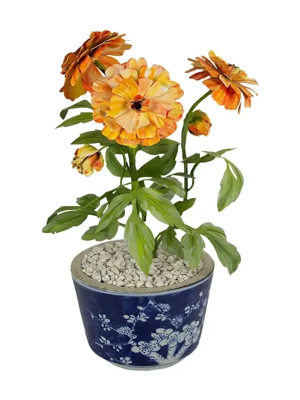 Tommy Mitchell Marigold October Birth Flower in Ceramic Pot