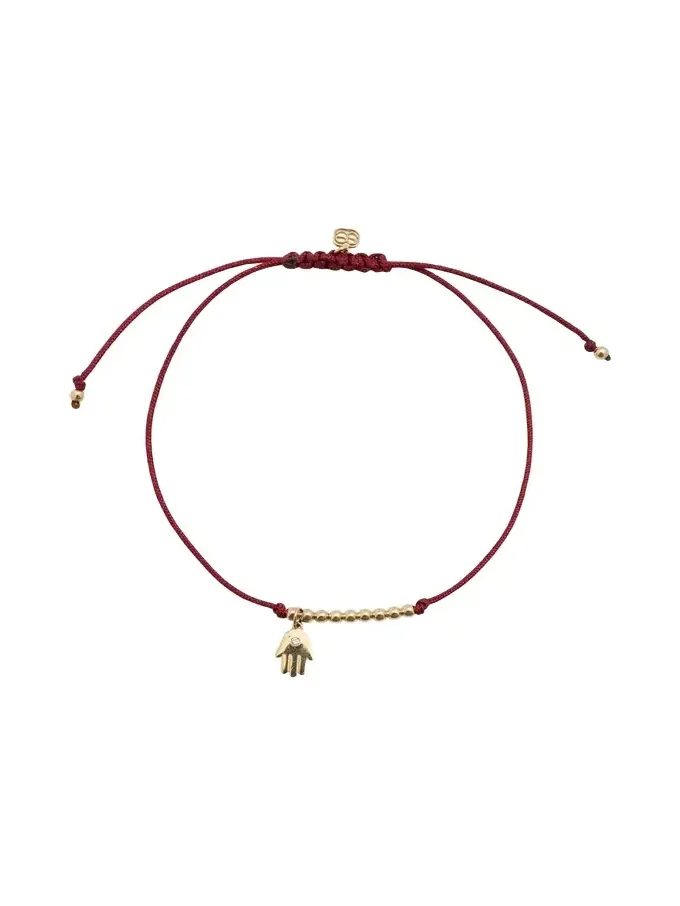 Sydney Evan Diamond Hamsa Pull-Cord Bracelet