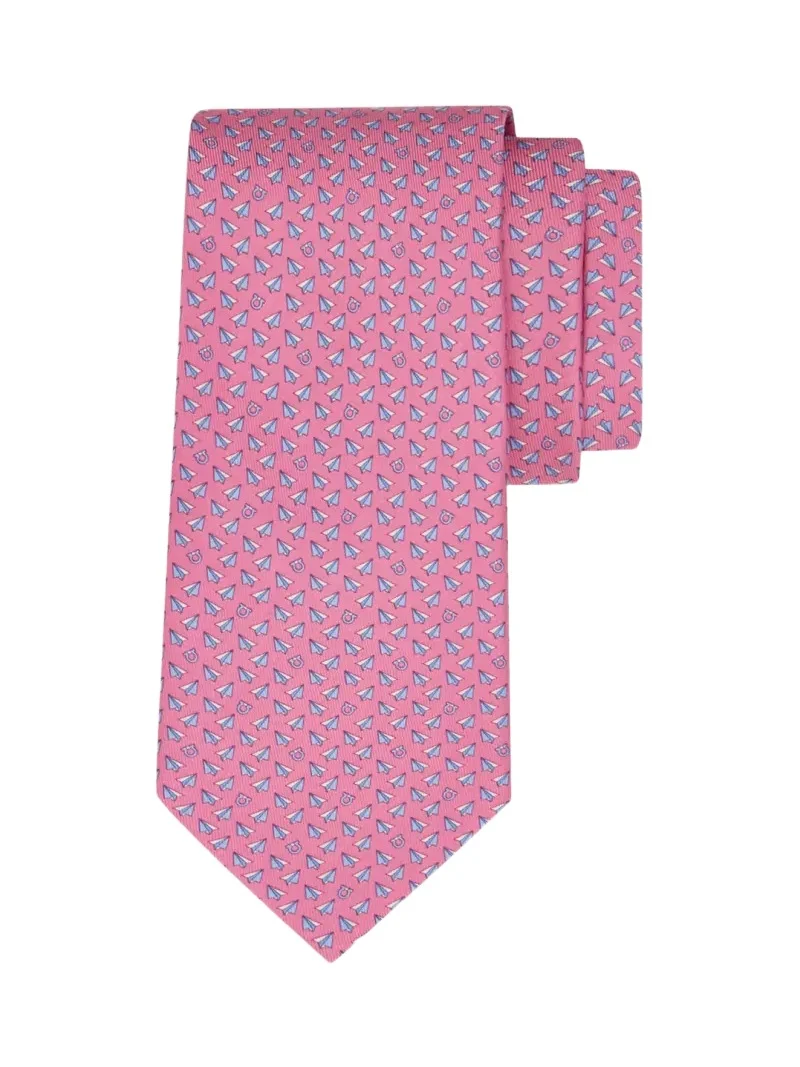 Ferragamo Men's Paper Airplane and Gancio Silk Tie