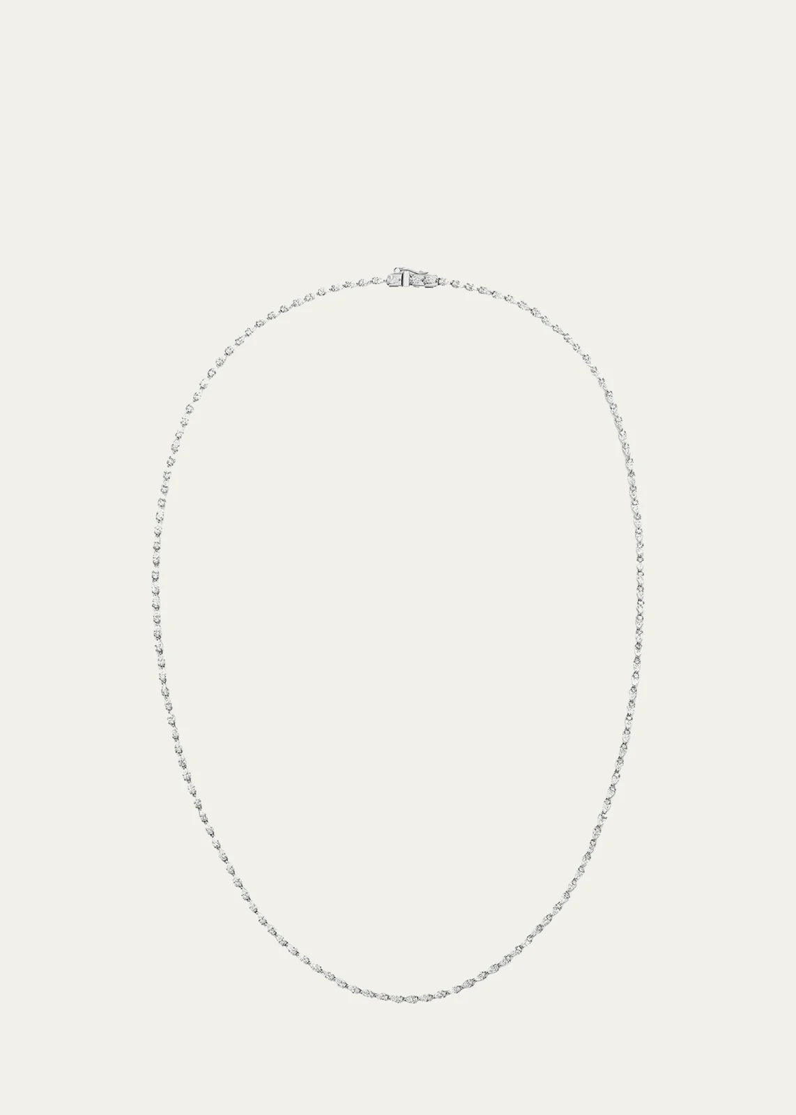 14K White Gold Pear Diamond Tennis Necklace