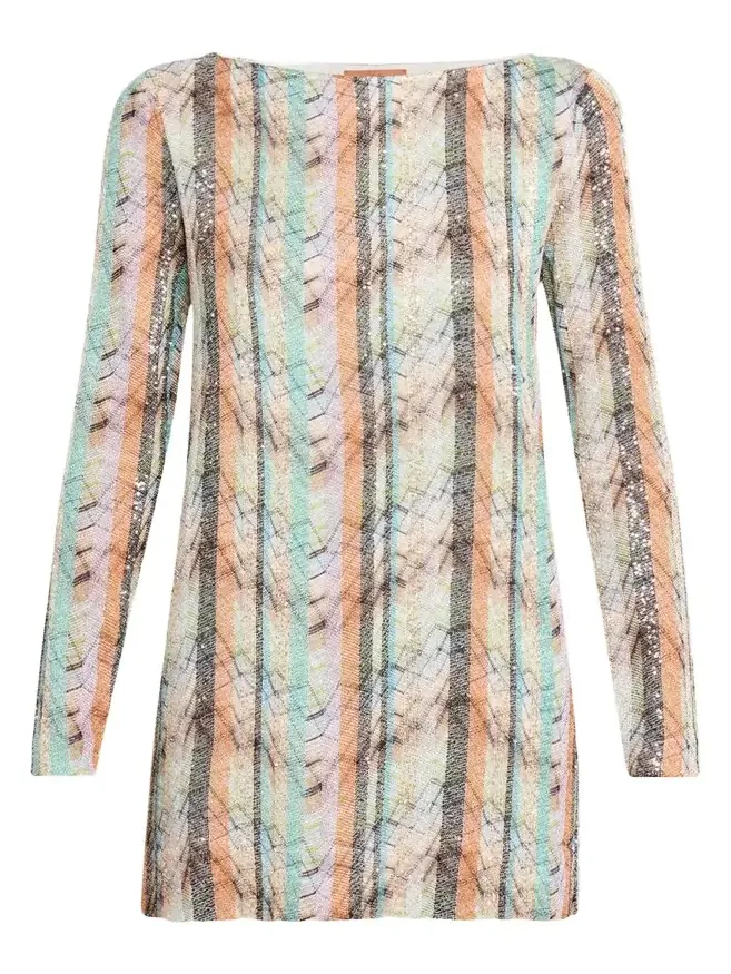 Multi-Technique Long-Sleeve Mini Dress Multi-Technique Long-Sleeve Mini Dress
