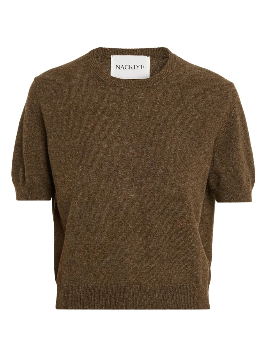 Nackiyé Pearl Cashmere Short-Sleeve Sweater