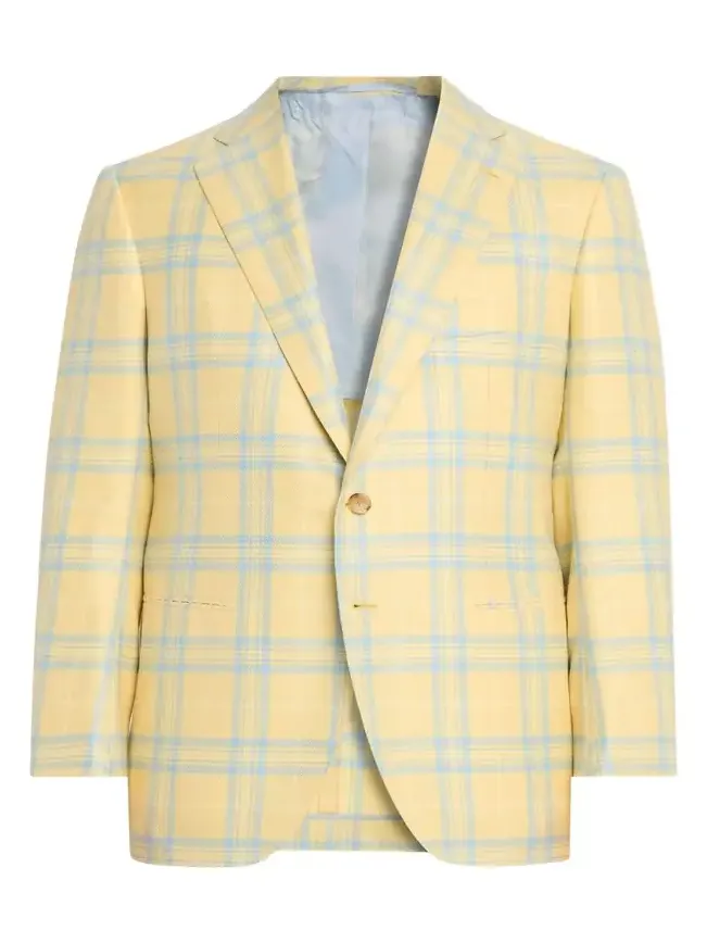 Men's Cashmere and Silk Oversized Plaid Single-Breasted Sport Coat Men's Cashmere and Silk Oversized Plaid Single-Breasted Sport Coat