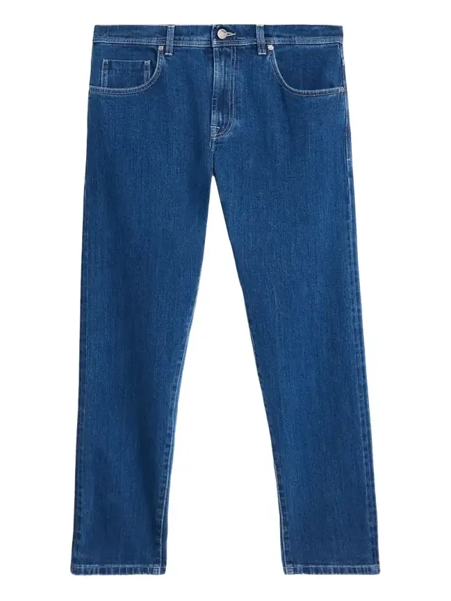 Men's Dark-Wash Denim Slim Straight-Leg Jeans Men's Dark-Wash Denim Slim Straight-Leg Jeans