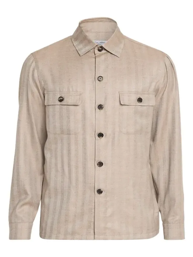 Men's Cashmere and Silk Herringbone Field Jacket Men's Cashmere and Silk Herringbone Field Jacket