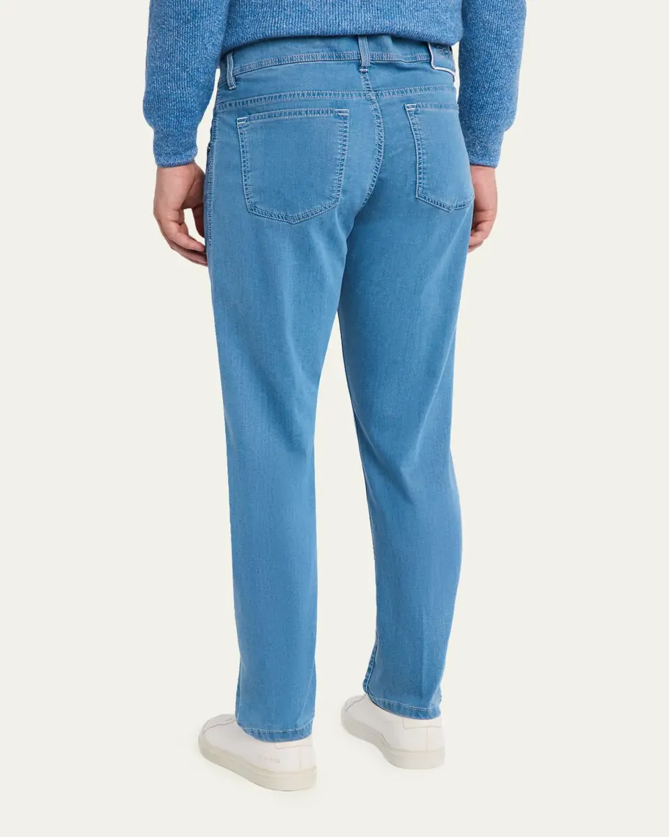 Cesare Attolini Men's Light-Wash Denim Slim Straight-Leg Jeans | Thumbnail 3 Cesare Attolini Men's Light-Wash Denim Slim Straight-Leg Jeans | Thumbnail 3