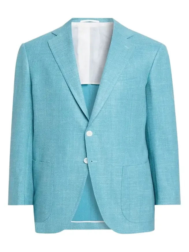 Men's Herringbone Patch Pocket Single-Breasted Sport Coat Men's Herringbone Patch Pocket Single-Breasted Sport Coat