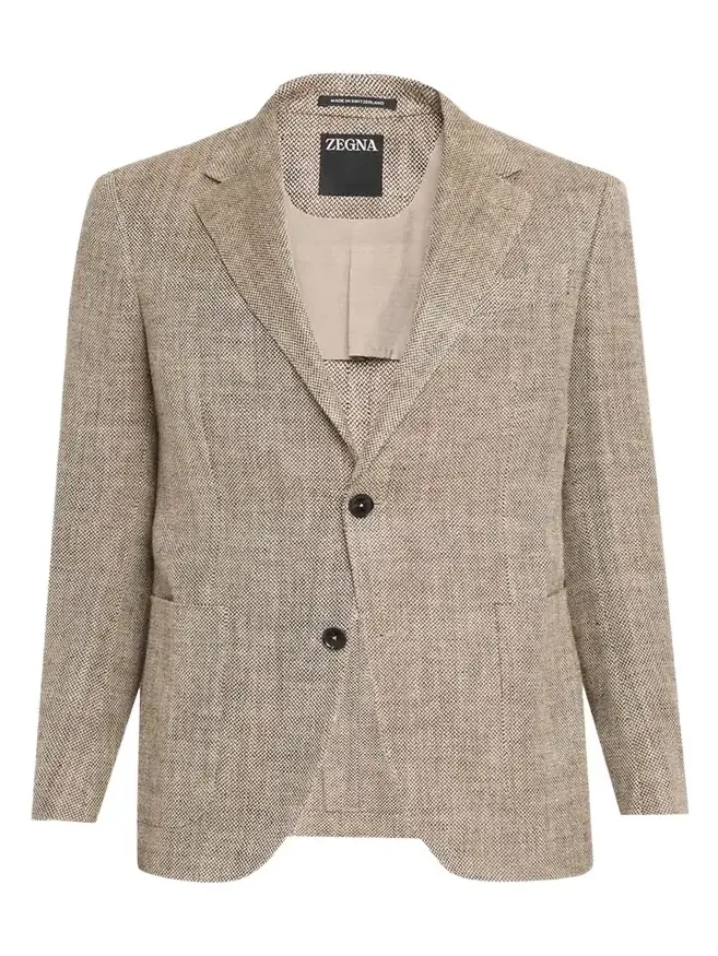 Men's Silk and Linen Herringbone Single-Breasted Sport Coat Men's Silk and Linen Herringbone Single-Breasted Sport Coat