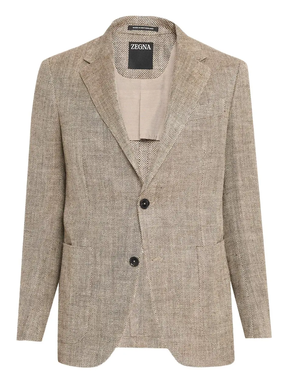 Men's Silk and Linen Herringbone Single-Breasted Sport Coat Men's Silk and Linen Herringbone Single-Breasted Sport Coat