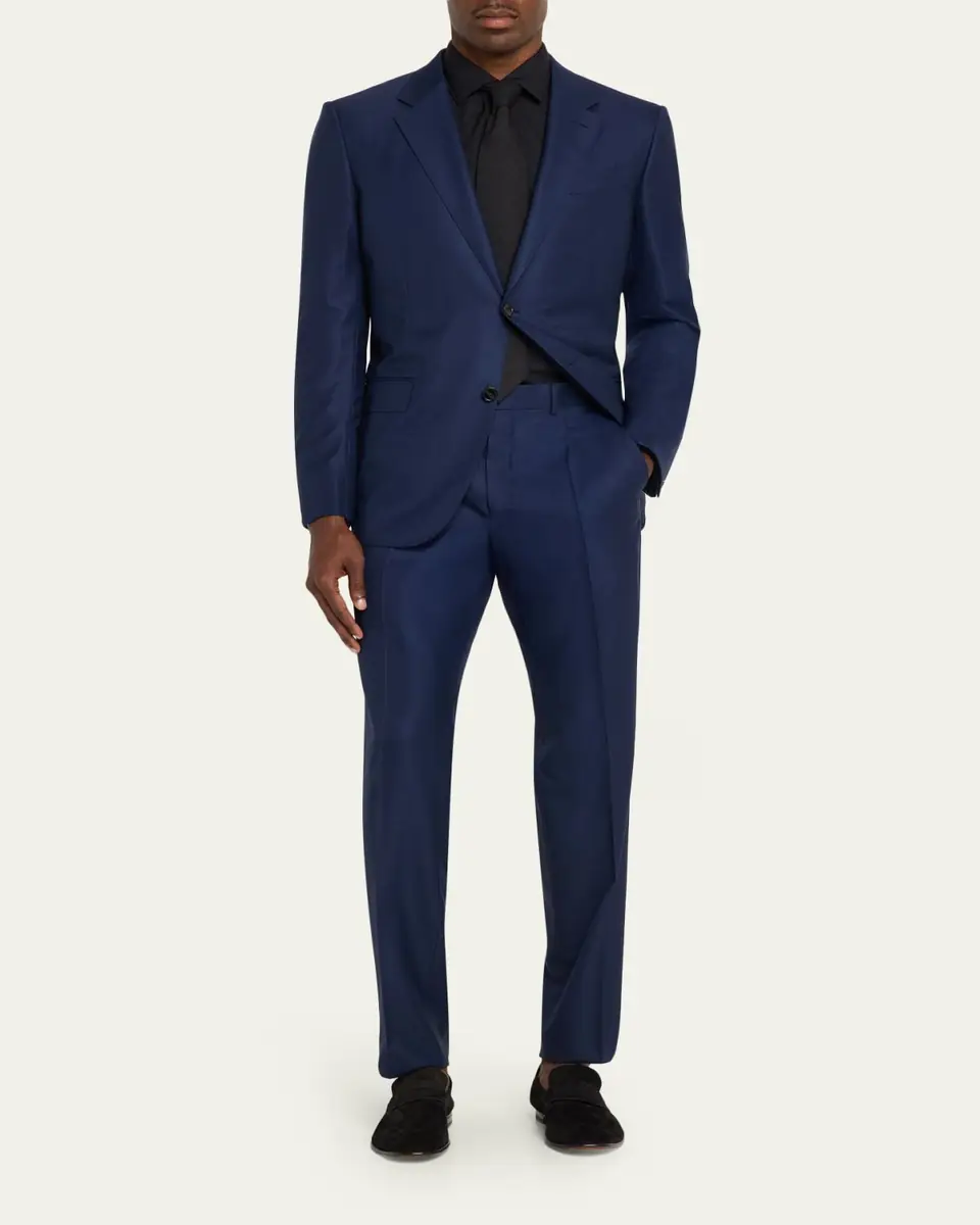 Zegna Men's Tonal Prince of Wales Plaid Wool Two-Piece Suit | Thumbnail 2 Zegna Men's Tonal Prince of Wales Plaid Wool Two-Piece Suit | Thumbnail 2