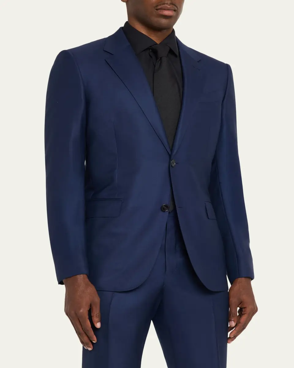 Zegna Men's Tonal Prince of Wales Plaid Wool Two-Piece Suit | Thumbnail 4 Zegna Men's Tonal Prince of Wales Plaid Wool Two-Piece Suit | Thumbnail 4