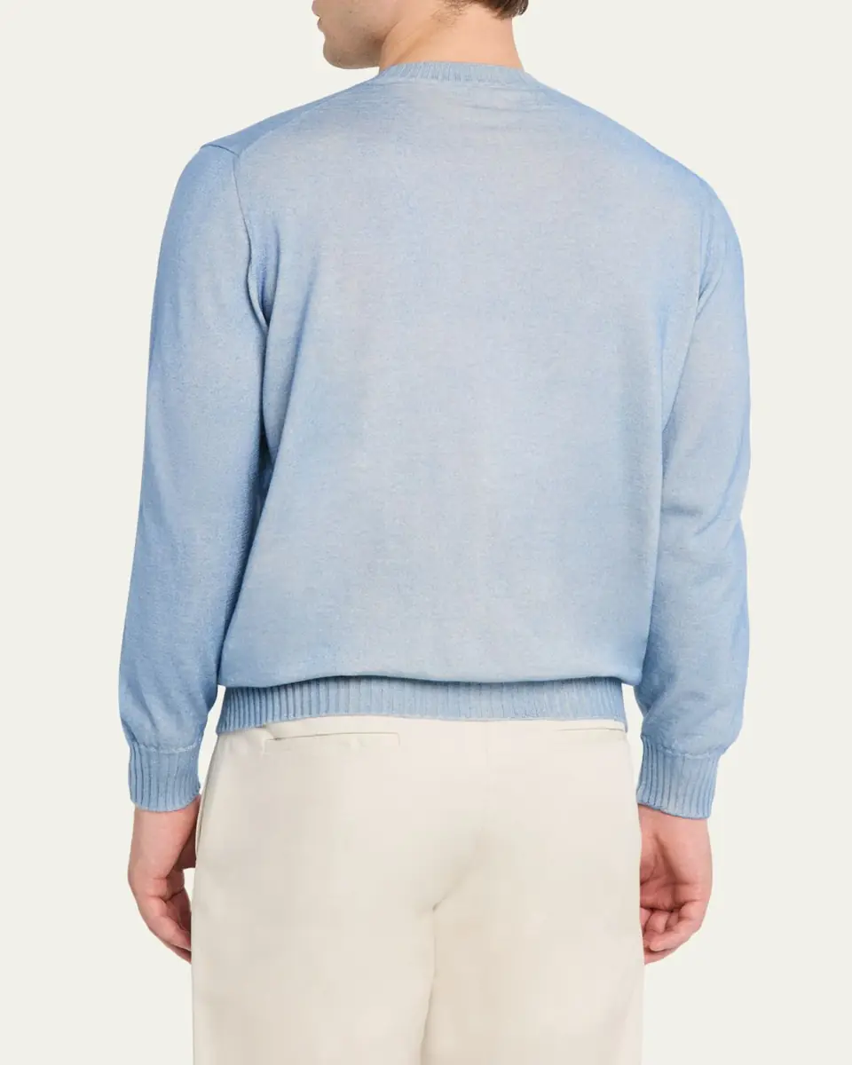 Fioroni Men's Duvet Cashmere Crewneck Sweater | Thumbnail 3 Fioroni Men's Duvet Cashmere Crewneck Sweater | Thumbnail 3
