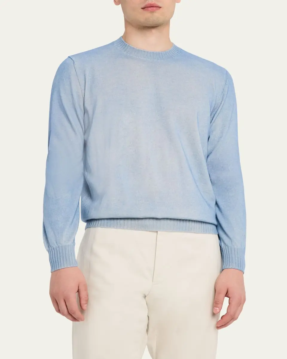 Fioroni Men's Duvet Cashmere Crewneck Sweater | Thumbnail 4 Fioroni Men's Duvet Cashmere Crewneck Sweater | Thumbnail 4