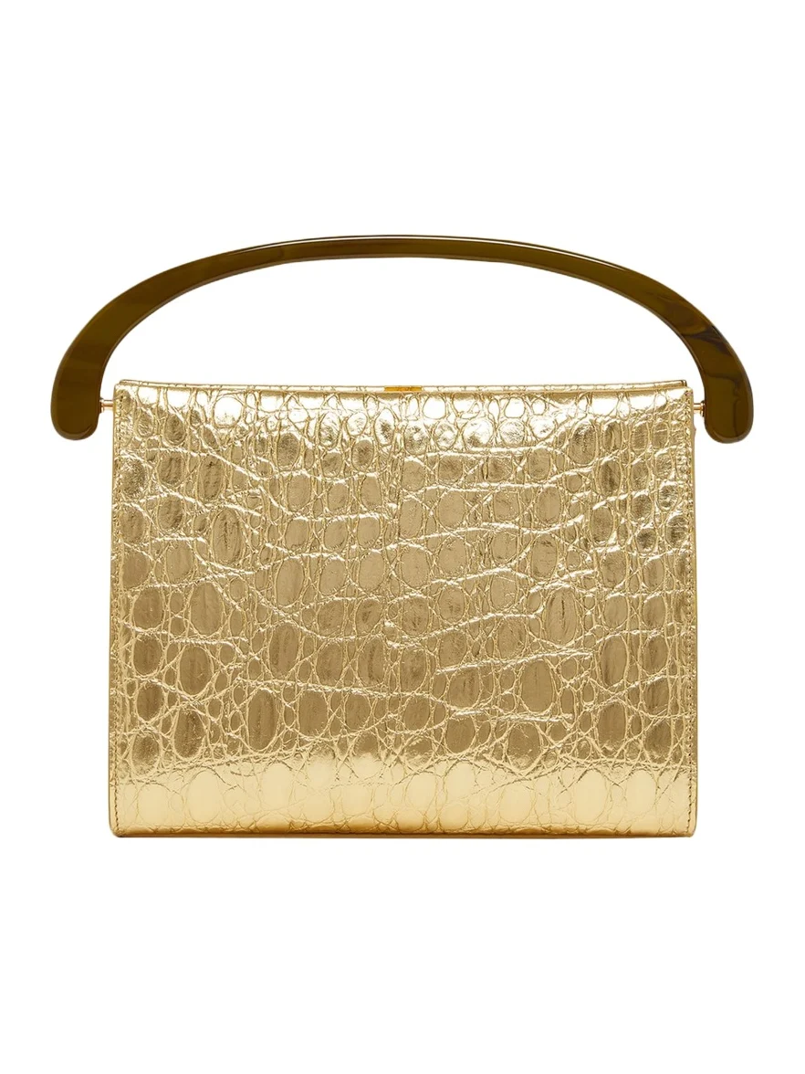 Croc-Embossed Leather Top-Handle Bag Croc-Embossed Leather Top-Handle Bag