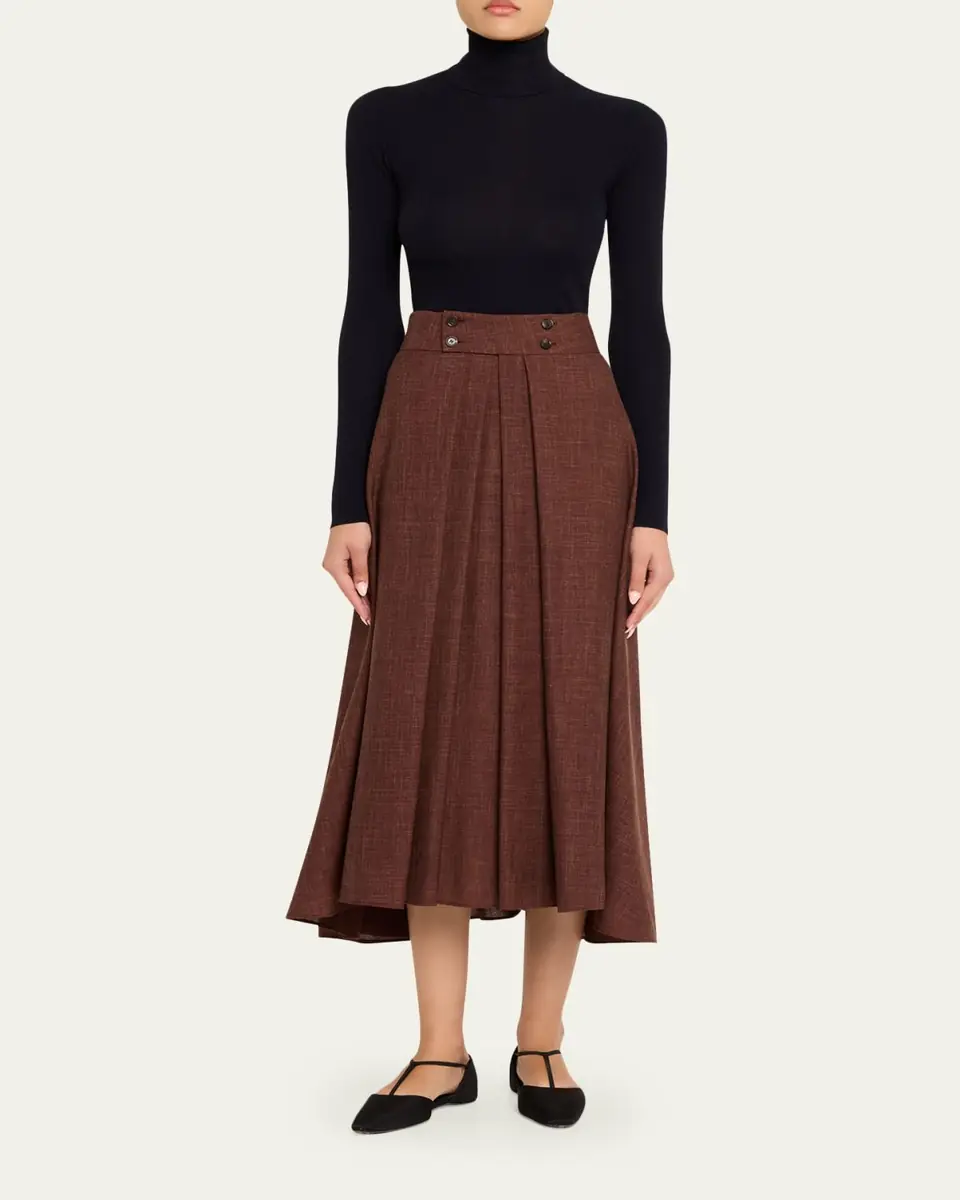 Loro Piana Petra Pleated A-Line Skirt | Thumbnail 2 Loro Piana Petra Pleated A-Line Skirt | Thumbnail 2