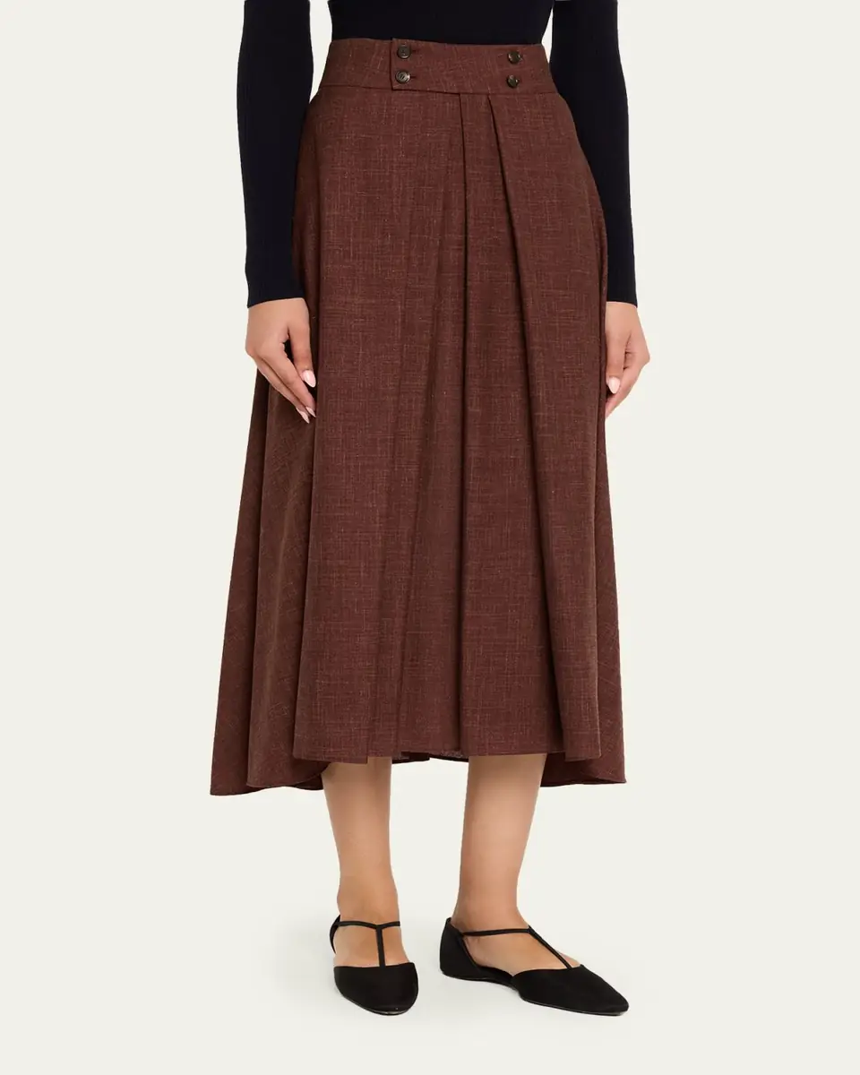 Loro Piana Petra Pleated A-Line Skirt | Thumbnail 4 Loro Piana Petra Pleated A-Line Skirt | Thumbnail 4
