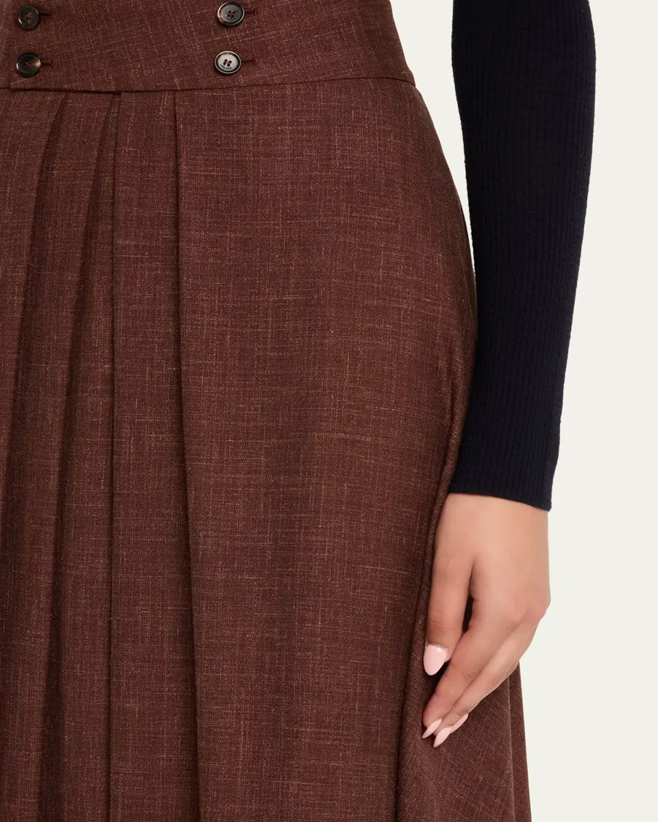 Loro Piana Petra Pleated A-Line Skirt | Thumbnail 5 Loro Piana Petra Pleated A-Line Skirt | Thumbnail 5