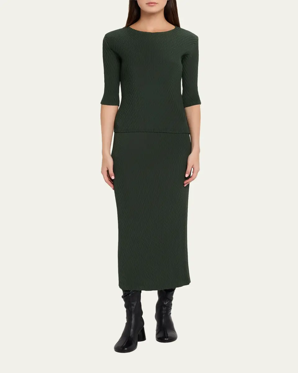 Issey Miyake Rhombus Double-Pleated Midi Skirt | Thumbnail 2 Issey Miyake Rhombus Double-Pleated Midi Skirt | Thumbnail 2