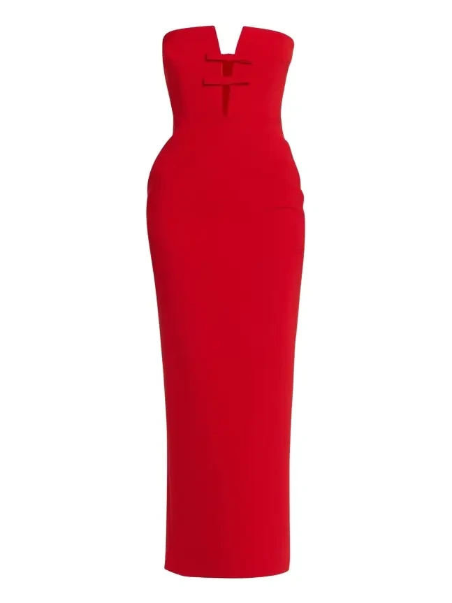 Noa Strapless Plunging Column Gown Noa Strapless Plunging Column Gown