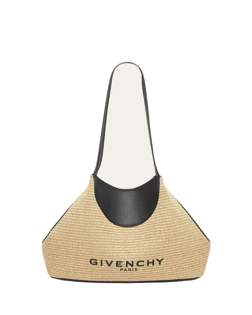 Givenchy Facet Small Shoulder Bag in Faux Raffia | Image 1 Givenchy Facet Small Shoulder Bag in Faux Raffia | Image 1
