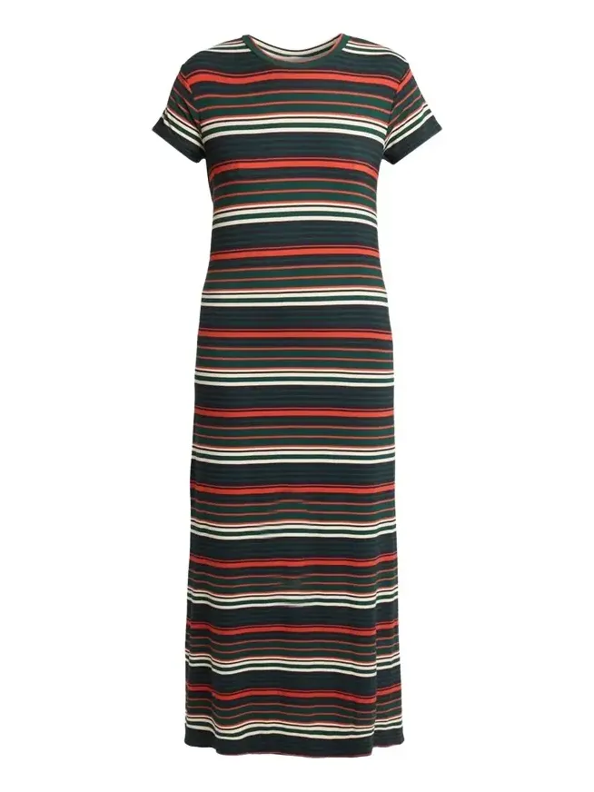 Noelle Striped Stretch Cotton Dress