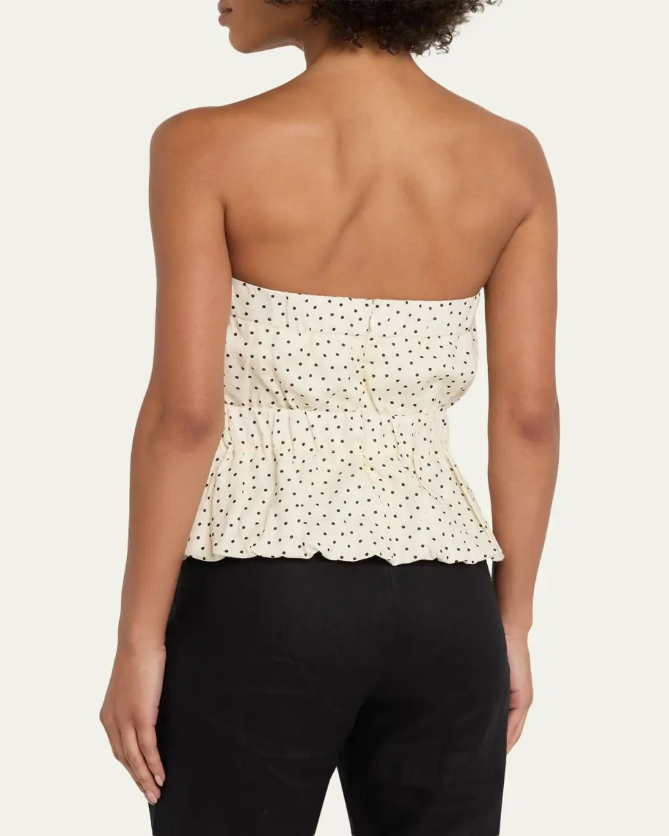 Aexae Strapless Polka Dot Linen Top | Thumbnail 3 Aexae Strapless Polka Dot Linen Top | Thumbnail 3