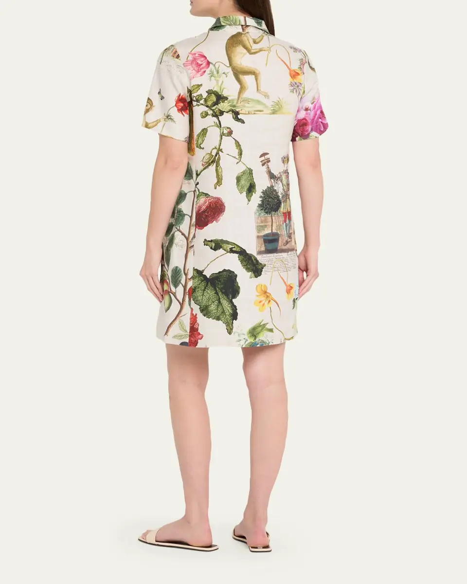 Libertine Hollyhock Preppy Short-Sleeve Mini Shirtdress | Thumbnail 3