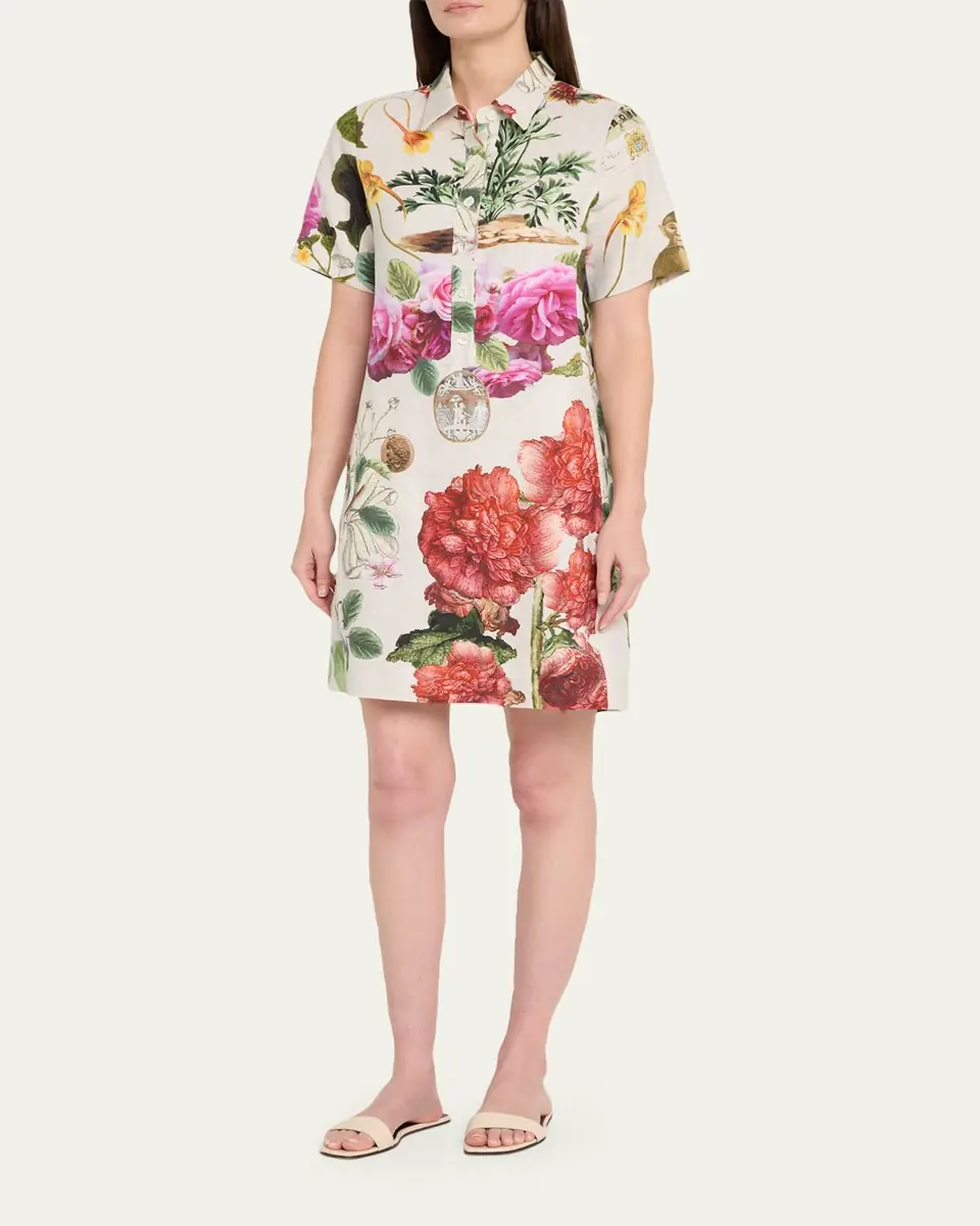 Libertine Hollyhock Preppy Short-Sleeve Mini Shirtdress | Thumbnail 4