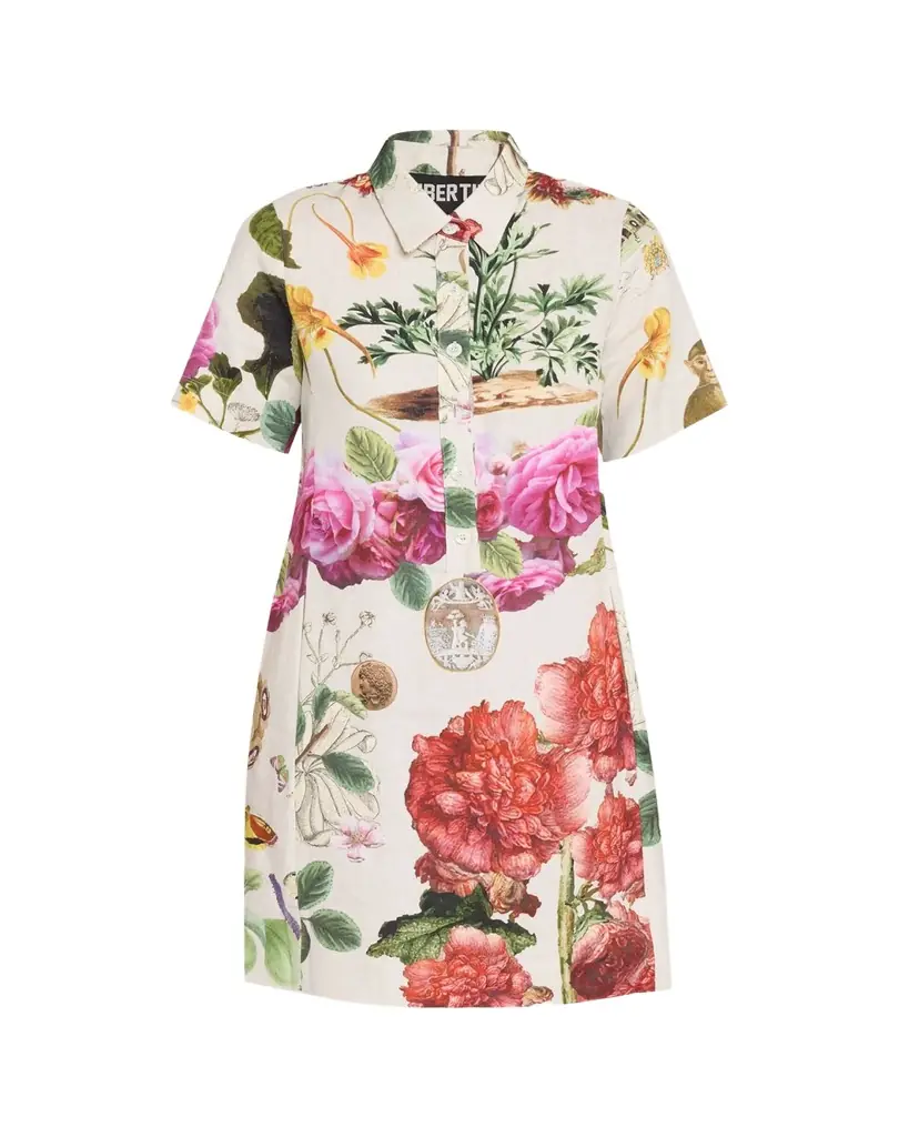 Libertine Hollyhock Preppy Short-Sleeve Mini Shirtdress | Image 1 Libertine Hollyhock Preppy Short-Sleeve Mini Shirtdress | Image 1