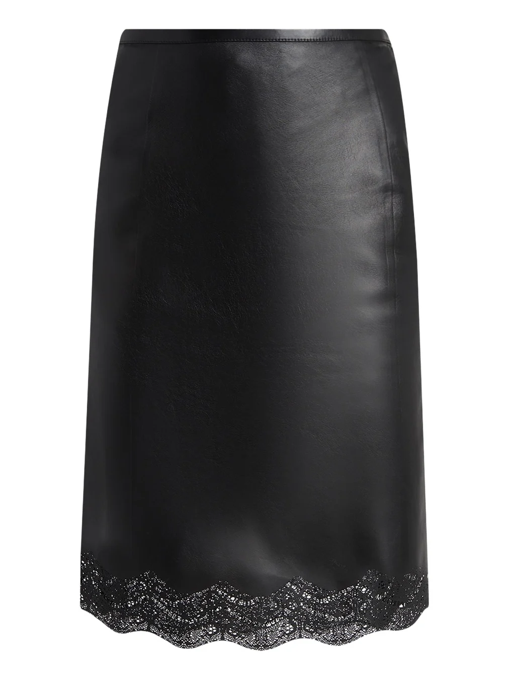 Lace Laser-Cut Leather Skirt