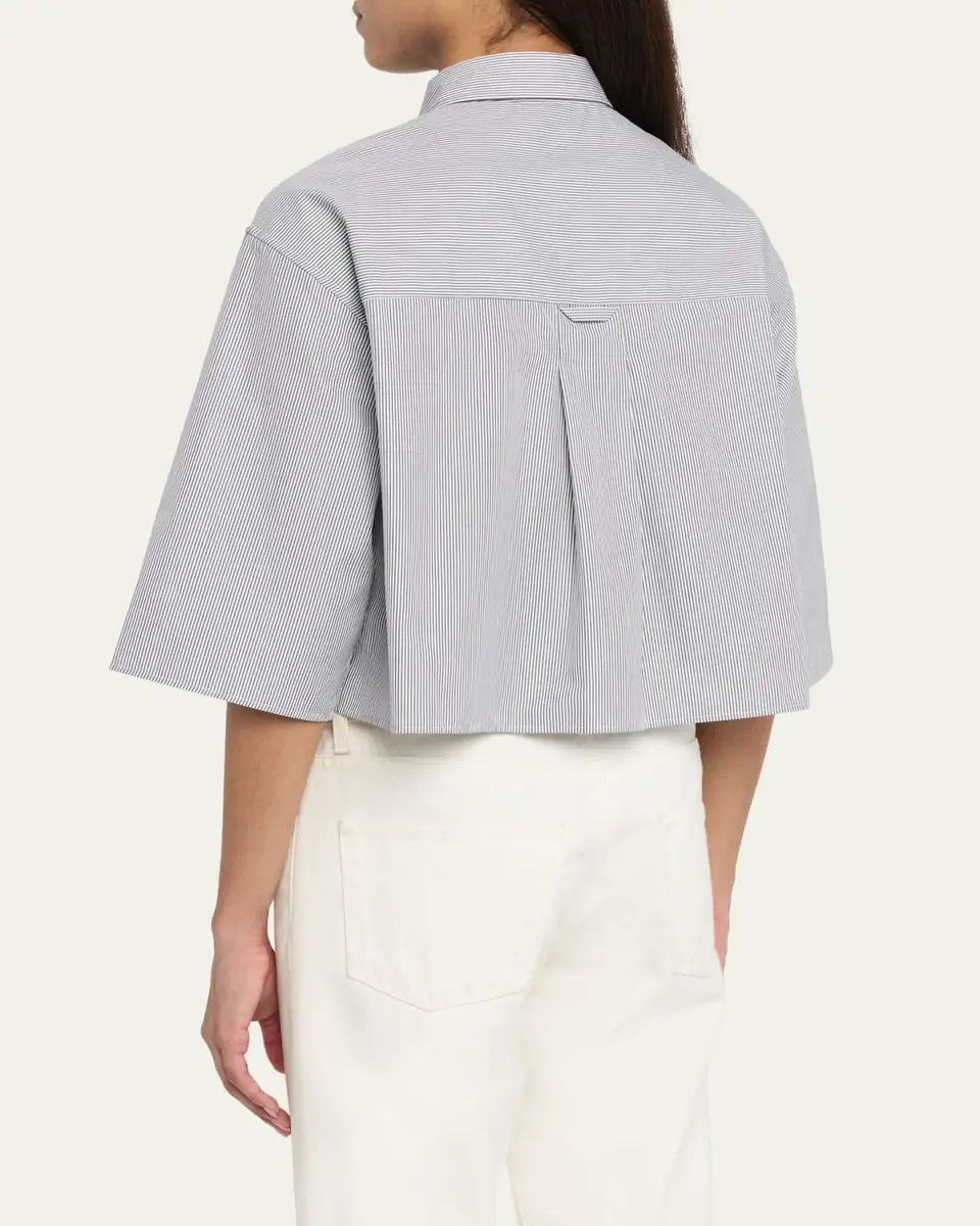 MARIA MCMANUS Cropped Short-Sleeve Button-Down Shirt | Thumbnail 3
