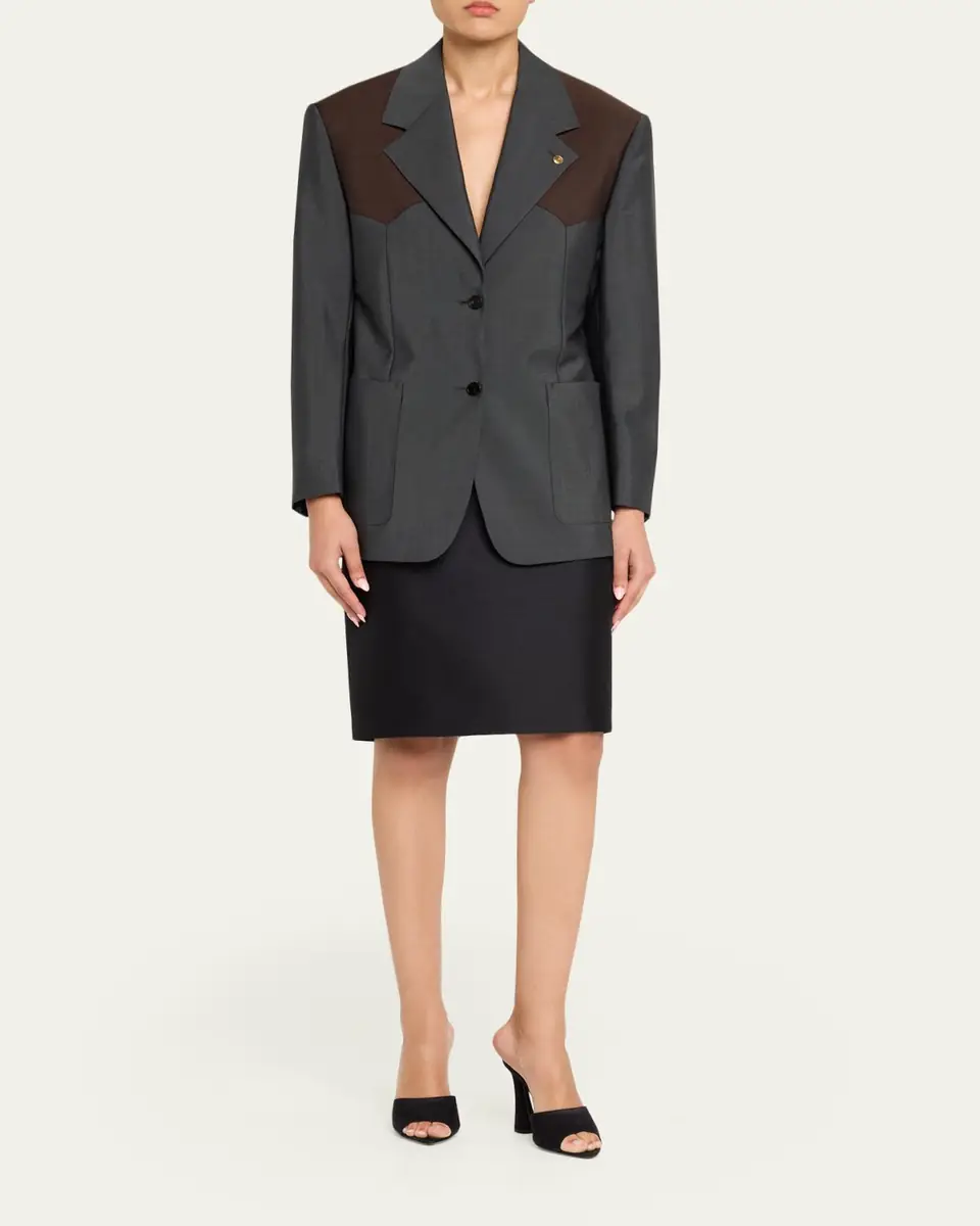 Versace Wool Colorblock Jacket | Thumbnail 2 Versace Wool Colorblock Jacket | Thumbnail 2