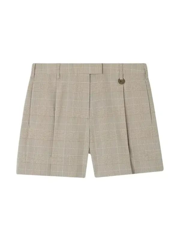 Burberry Raina Glen Plaid Wool Shorts