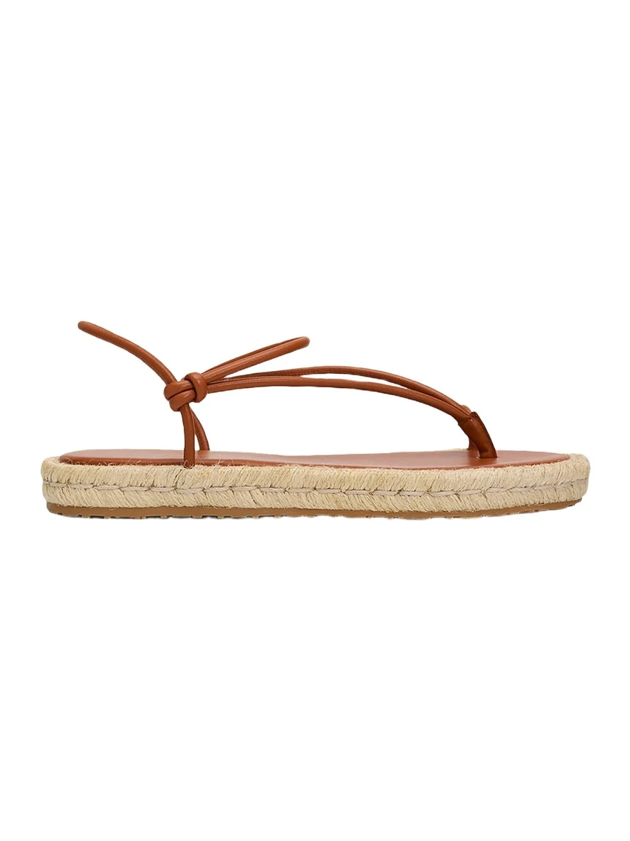 Nappa Leather Espadrille Thong Sandals