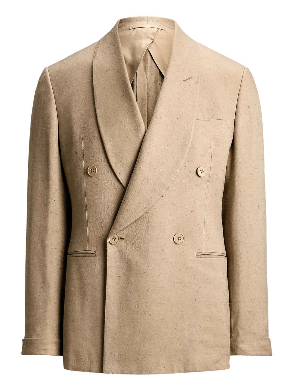 Ralph Lauren Purple Label Men's Super Slub Twill Shawl Lapel Double-Breasted Blazer