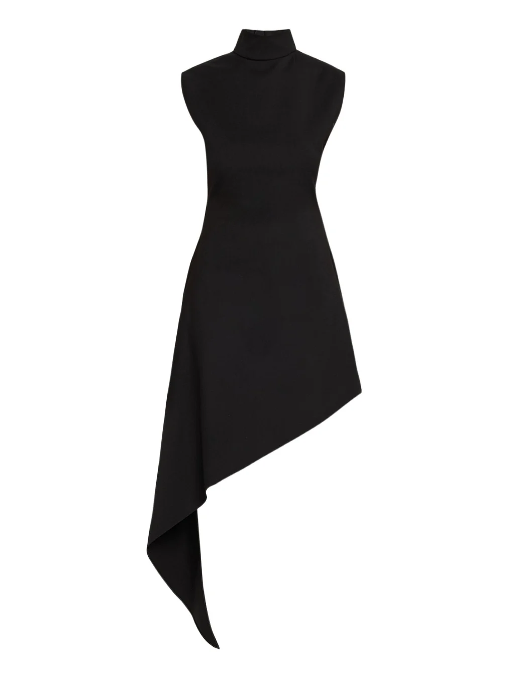 Asymmetric Pointed Wool Twill Mini Dress Asymmetric Pointed Wool Twill Mini Dress