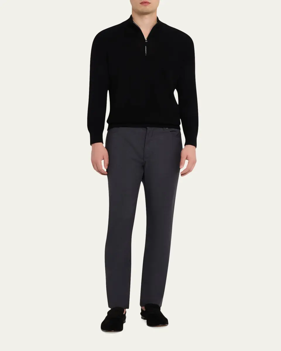 Zegna Men's Cashmere Knit Quarter-Zip Sweater | Thumbnail 2 Zegna Men's Cashmere Knit Quarter-Zip Sweater | Thumbnail 2