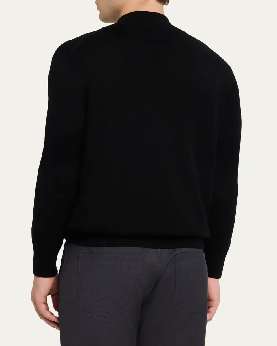 Zegna Men's Cashmere Knit Quarter-Zip Sweater | Thumbnail 3 Zegna Men's Cashmere Knit Quarter-Zip Sweater | Thumbnail 3
