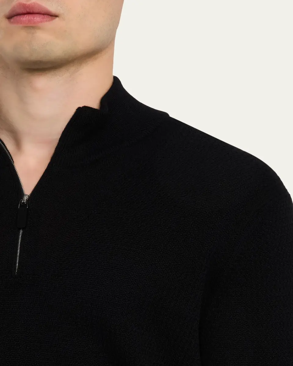 Zegna Men's Cashmere Knit Quarter-Zip Sweater | Thumbnail 5 Zegna Men's Cashmere Knit Quarter-Zip Sweater | Thumbnail 5