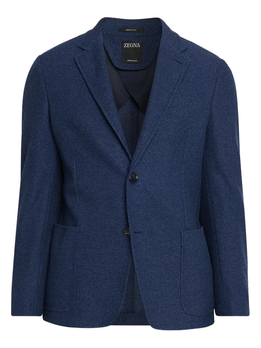 Zegna Men's Cotton Jerseywear Patch-Pocket Blazer
