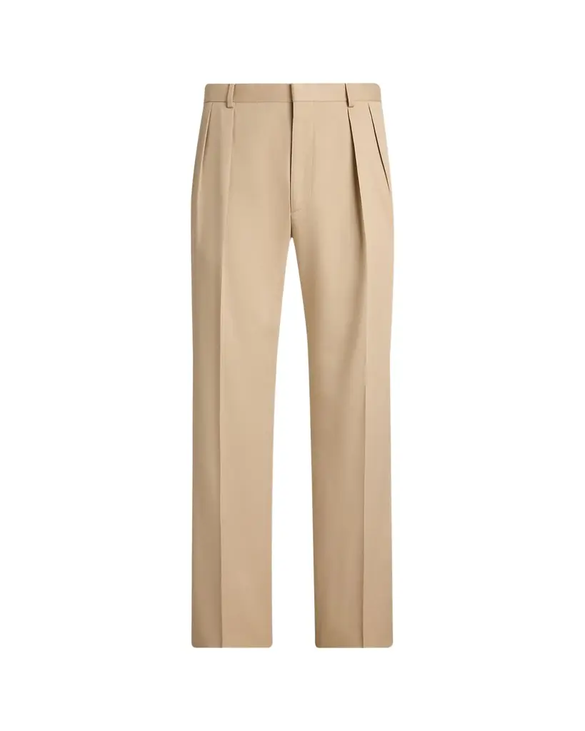 Ralph Lauren Purple Label Men's Silk Gabardine Pleated Straight-Leg Trousers | Image 1 Ralph Lauren Purple Label Men's Silk Gabardine Pleated Straight-Leg Trousers | Image 1