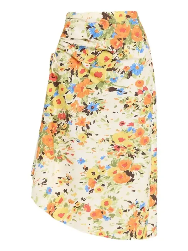 Naomi Floral Draped Midi Skirt Naomi Floral Draped Midi Skirt